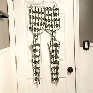 Black & White Cutout Leggings